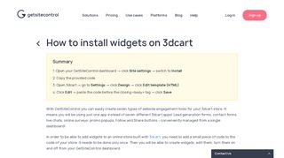How to install widgets on 3dcart | GetSiteControl
