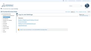 2018 3D ContentCentral Help - Log In and Settings
