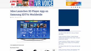 3doo Launches 3D Player App on Samsung 3DTVs ... - 3DGuy Reports