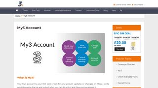 My3 Account - Login to your Three account or download the app - 3G