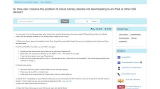 How can I resolve the problem of Cloud Library ebooks not ...