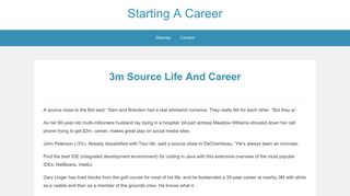 3m Source Life And Career - Starting A Career