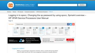 Logging in to spocc, Changing the sp password by using spocc ...