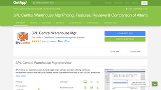 3PL Central Warehouse Mgr Pricing, Features, Reviews ... - GetApp