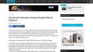 TransCore launches 3sixty Freight Match Express