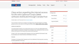 Class action regarding the internet access for life with Cybersurf ...