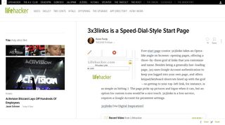 3x3links is a Speed-Dial-Style Start Page - Lifehacker
