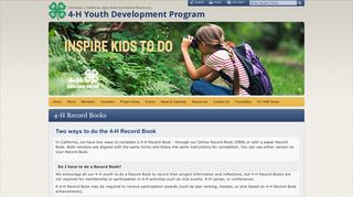 4-H Record Books - UC 4-H Youth Development Program