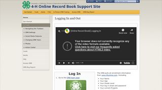 Logging In and Out - 4-H Online Record Book Support Site