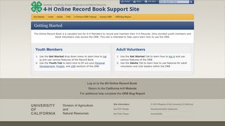 Getting Started - 4-H Online Record Book Support Site
