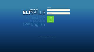 ELT Skills: Login page