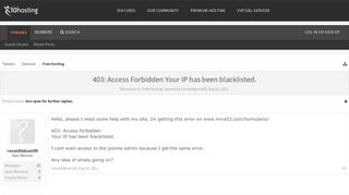 403: Access Forbidden Your IP has been blacklisted. | x10Hosting ...
