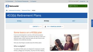 403(b) Retirement Plans – Nationwide