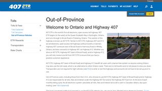 Out-of-Province | 407 ETR