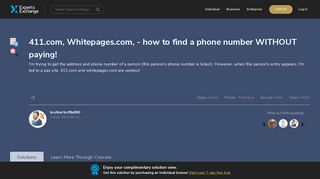 411.com, Whitepages.com, - how to find a phone number WITHOUT ...