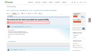 The license for the client executable has expired (4399) - Forum ...