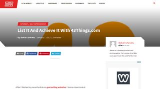 List It And Achieve It With 43Things.com - MakeUseOf