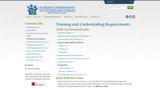 Training and Credentialing Requirements | Florida Department of ...