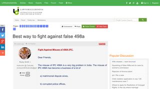 Best way to fight against false 498a - Maintenance - Family Law ...