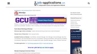 Wendy's Application, Jobs & Careers Online - Job-Applications.com