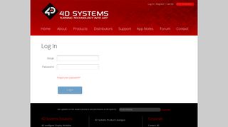 Log In - 4D Systems | Turning Technology into Art