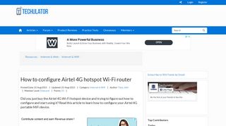 How to configure Airtel 4G hotspot Wi-Fi router - Techulator