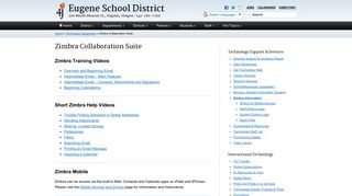Zimbra Collaboration Suite - Eugene School District 4J