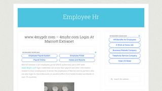 www.4mypdr.com – 4myhr.com Login At Marriott Extranet - Employee Hr