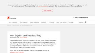 All4 Sign In on Freeview Play | Freeview - freview.co.uk