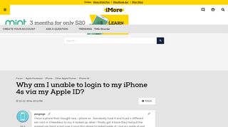 Why am I unable to login to my iPhone 4s via my Apple ID? - iPhone ...