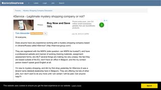 4Service - Legitimate mystery shopping company or not? - Mystery ...