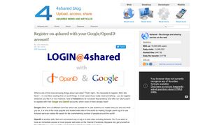 Register on 4shared with your Google/OpenID account! | 4shared blog