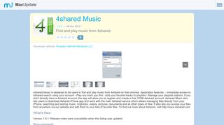 4shared Music 1.0.1 free download for Mac | MacUpdate