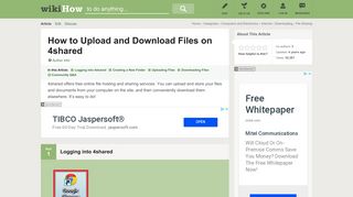 How to Upload and Download Files on 4shared (with Pictures)