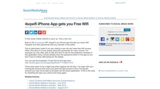 4sqwifi iPhone App gets you Free Wifi - Social Media News Australia