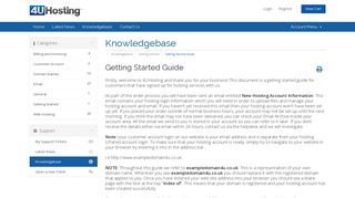 Getting Started Guide - Knowledgebase - 4UH Ltd - 4UHosting