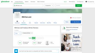 4Writers.net Freelance Writer Reviews | Glassdoor