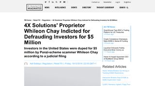 4X Solutions' Proprietor Whileon Chay Indicted for Defrauding ...