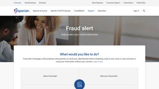 Fraud Alert Center at Experian
