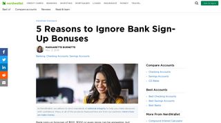 5 Reasons to Ignore Bank Sign-Up Bonuses - NerdWallet