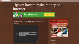 Tips on how to make money on internet: 1100 dollar ptc $16000 ...
