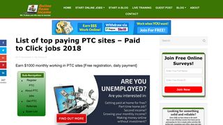 List of top paying PTC sites - Paid to Click jobs 2018