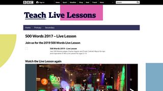 BBC - Live Lessons - 500 Words 2017 – Live Lesson