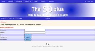 50plus Help - Service Provider login