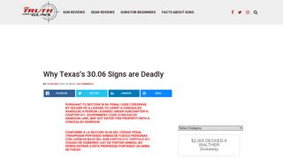 Why Texas's 30.06 Signs are Deadly - The Truth About Guns