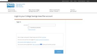 Log on - College Savings Iowa 529 Plan