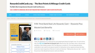 Fifth Third Bank Real Life Rewards Card | Review | Benefits