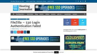 FileZilla - 530 Login Authentication Failed - Hosting Journalist.com