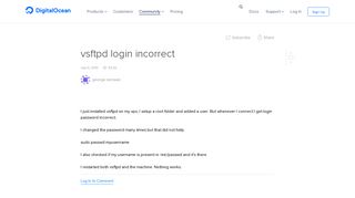 vsftpd login incorrect | DigitalOcean