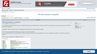 530 Valid hostname is expected. - FileZilla Forums